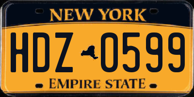 NY license plate HDZ0599