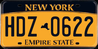 NY license plate HDZ0622