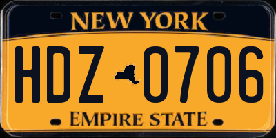 NY license plate HDZ0706
