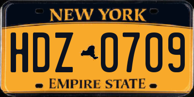 NY license plate HDZ0709