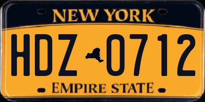 NY license plate HDZ0712