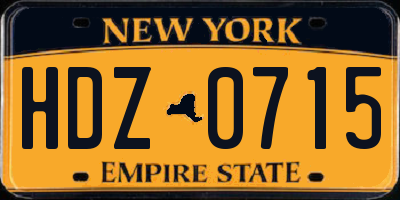 NY license plate HDZ0715