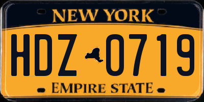 NY license plate HDZ0719