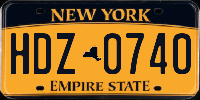 NY license plate HDZ0740