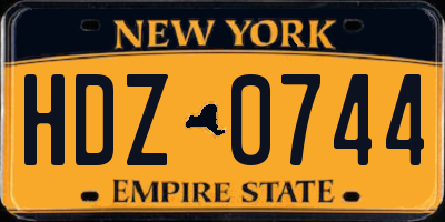 NY license plate HDZ0744