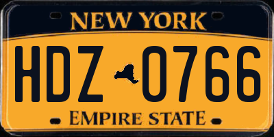 NY license plate HDZ0766