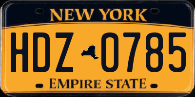 NY license plate HDZ0785
