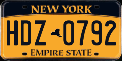 NY license plate HDZ0792