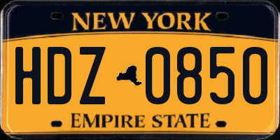 NY license plate HDZ0850