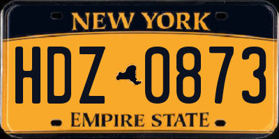 NY license plate HDZ0873