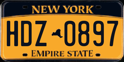 NY license plate HDZ0897
