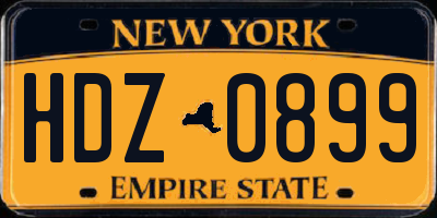 NY license plate HDZ0899
