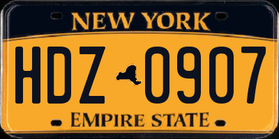 NY license plate HDZ0907