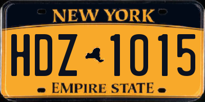 NY license plate HDZ1015