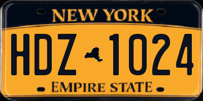NY license plate HDZ1024