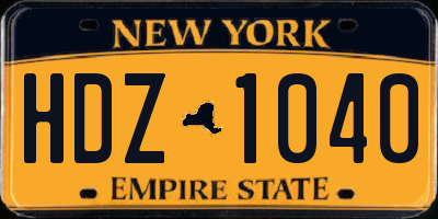 NY license plate HDZ1040
