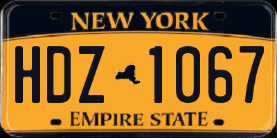 NY license plate HDZ1067