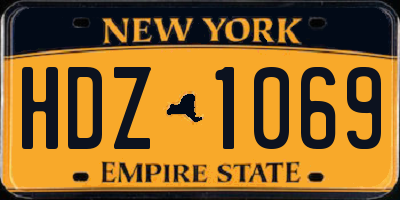 NY license plate HDZ1069