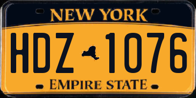 NY license plate HDZ1076