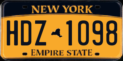 NY license plate HDZ1098