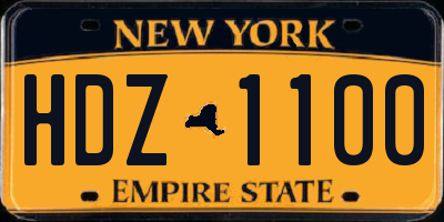 NY license plate HDZ1100