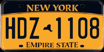 NY license plate HDZ1108
