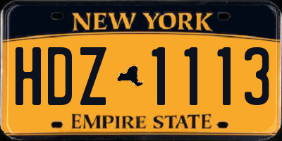 NY license plate HDZ1113