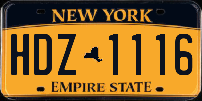 NY license plate HDZ1116