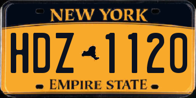 NY license plate HDZ1120