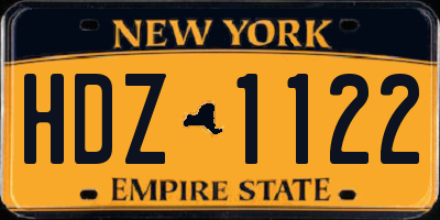 NY license plate HDZ1122