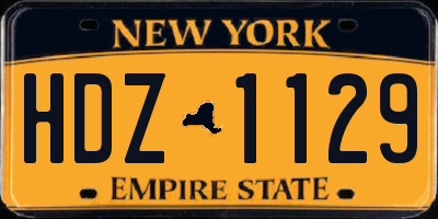NY license plate HDZ1129