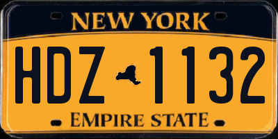NY license plate HDZ1132