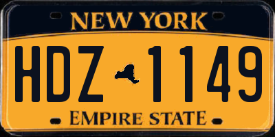 NY license plate HDZ1149