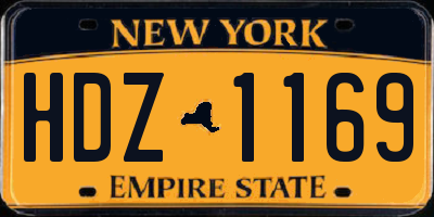 NY license plate HDZ1169