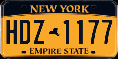 NY license plate HDZ1177