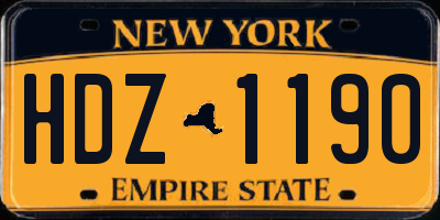 NY license plate HDZ1190
