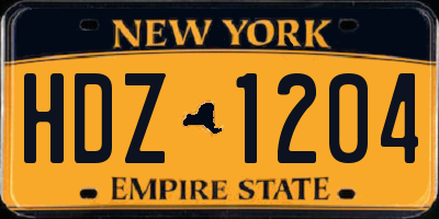 NY license plate HDZ1204