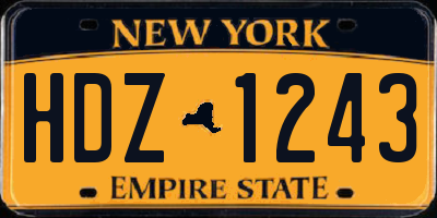 NY license plate HDZ1243