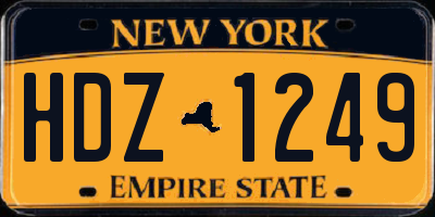 NY license plate HDZ1249