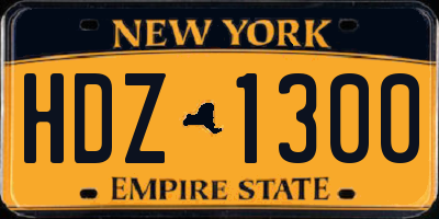 NY license plate HDZ1300
