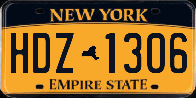 NY license plate HDZ1306