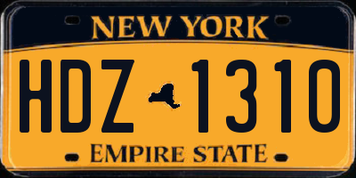 NY license plate HDZ1310
