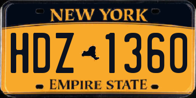 NY license plate HDZ1360