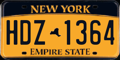 NY license plate HDZ1364