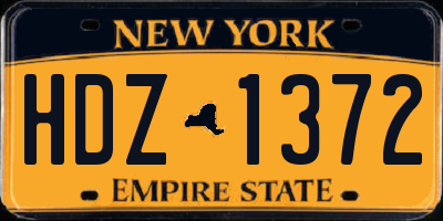 NY license plate HDZ1372