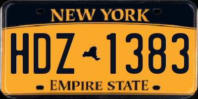 NY license plate HDZ1383