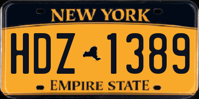 NY license plate HDZ1389