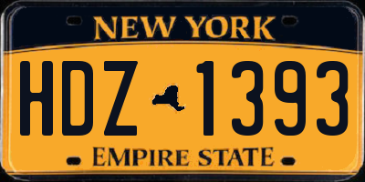NY license plate HDZ1393