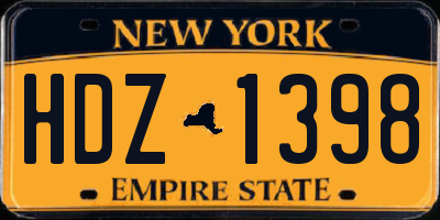 NY license plate HDZ1398