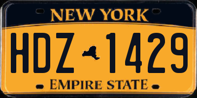 NY license plate HDZ1429